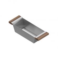 Home Refinements by Julien 205226 - Bin For 16In Sink, Walnut Handles, 6X17X4-1/4