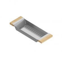 Home Refinements by Julien 205317 - Colander For 16In Sink, Maple Handles, 6X17X2-1/4