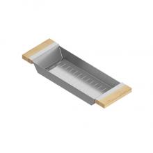 Home Refinements by Julien 205318 - Colander For 17In Sink, Maple Handles, 6X18X2-1/4