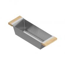 Home Refinements by Julien 205325 - Colander For 18In Sink, Maple Handles, 6X19X4-1/4