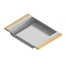 Home Refinements by Julien 205329 - Colander For 16In Sink, Maple Handles, 12X17X2-1/4