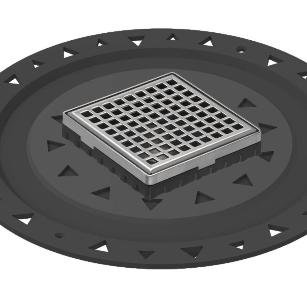 4'' x 4'' LQD 4 Squares Pattern Complete Kit in Polished Stainless with ABS Bo