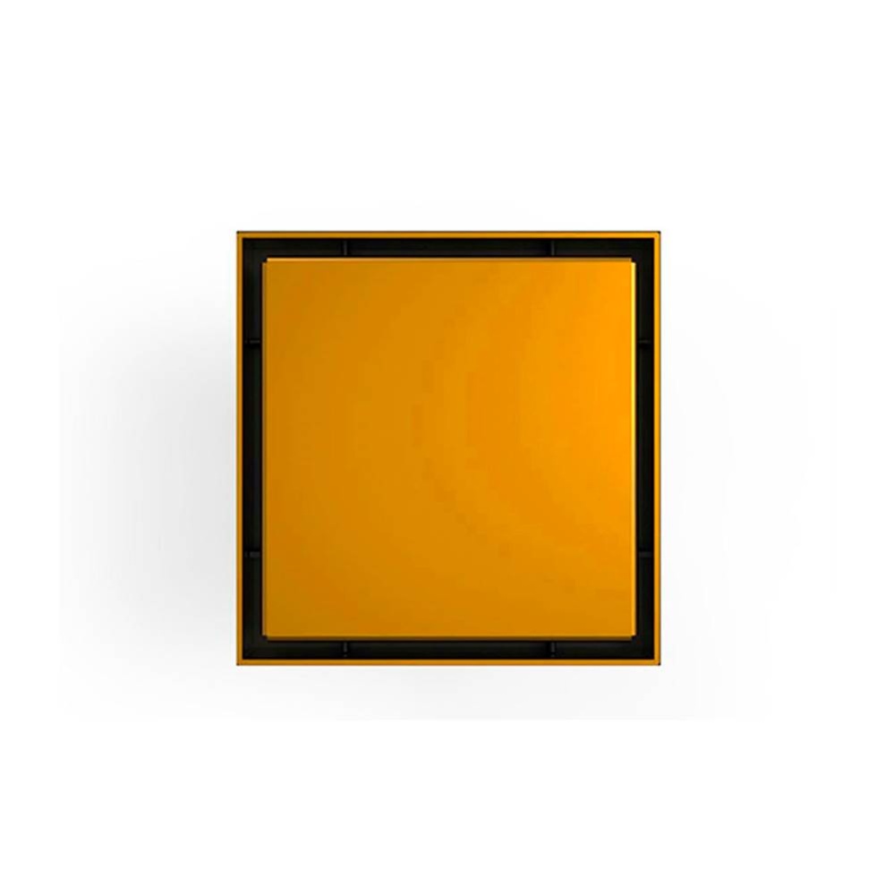 5'' x 5'' LSD 5 Solid Style Complete Kit in Polished Gold with ABS Drain Body,