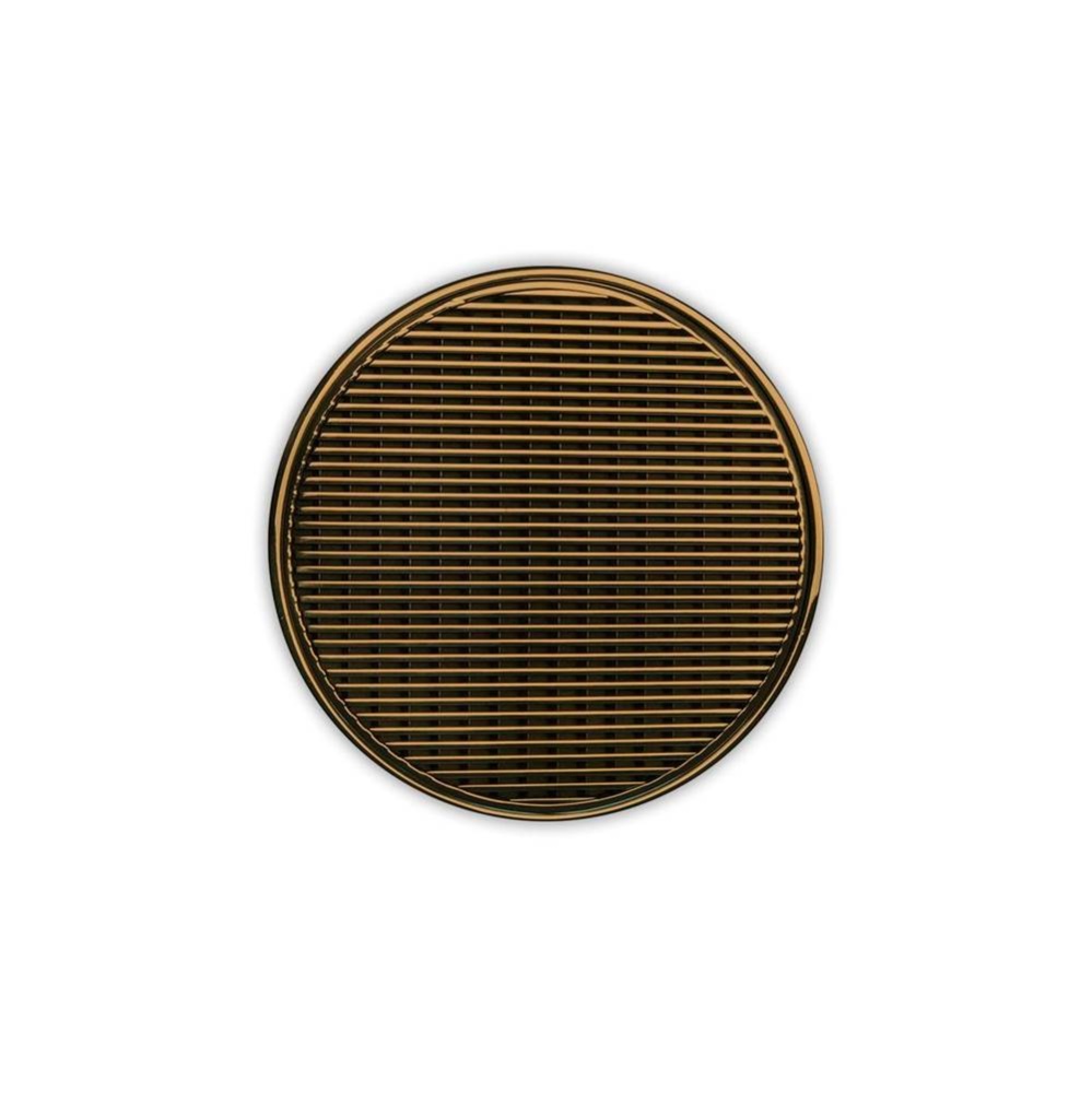 5'' Round RWD 5 Complete Kit with Wedge Wire Pattern Decorative Plate in Polished Brass