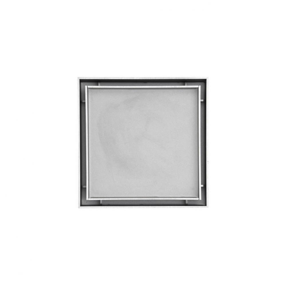 4'' x 4'' Tile Drain Strainer in Satin Stainless with ABS Drain Body, 2'&