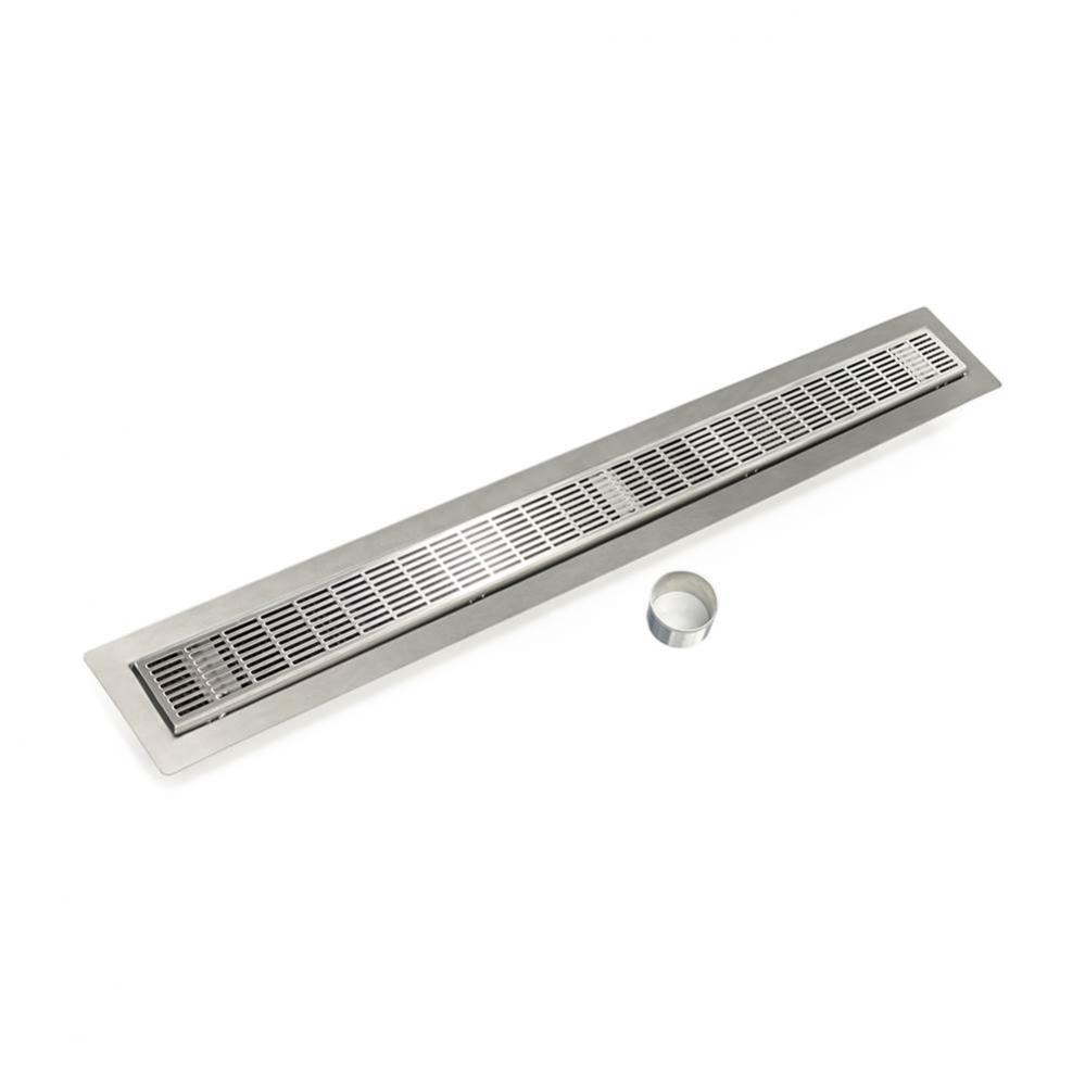 60'' FCB Series Complete Kit with 2 1/2'' Perforated Slotted Grate in Satin St