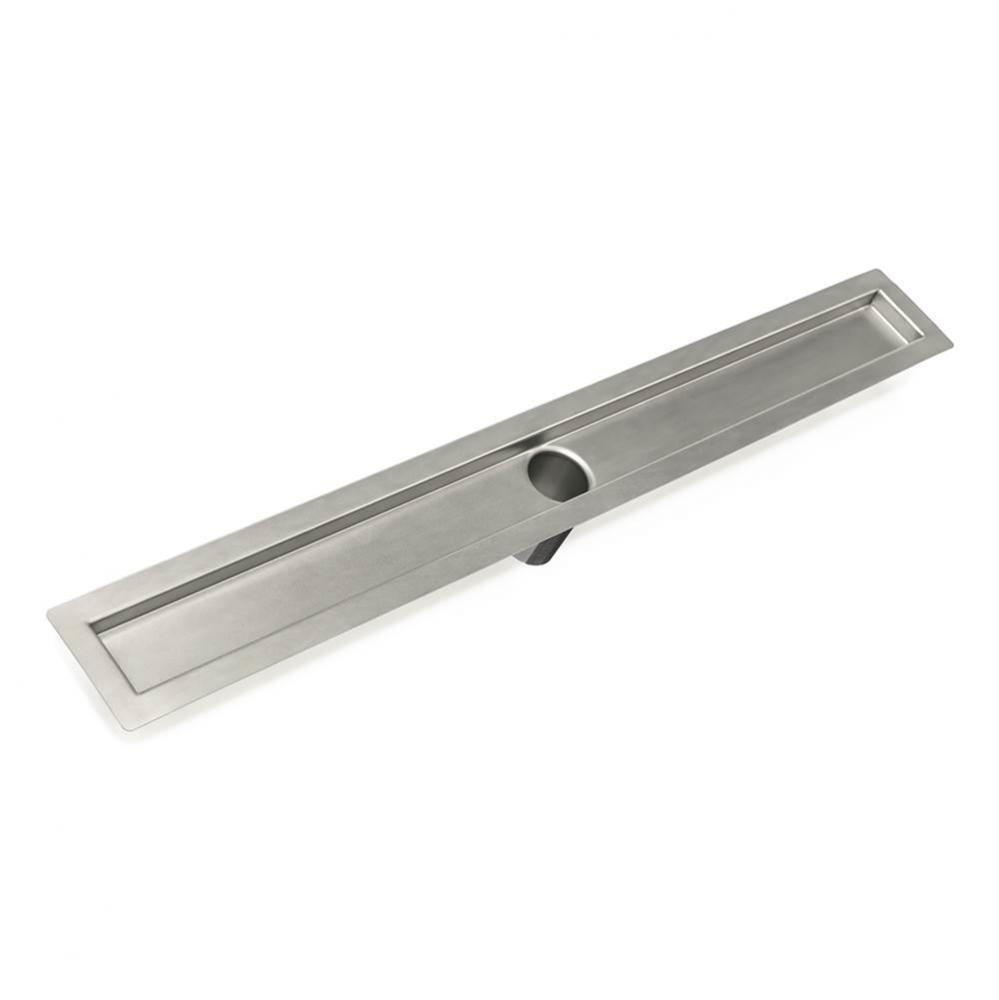 24'' Stainless Steel Flanged Channel Assembly with 2'' Tapered Threaded Outlet