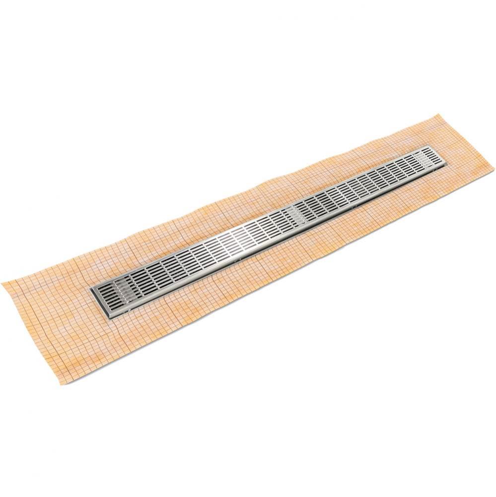 60'' FCS Series Complete Kit with 2 1/2'' Perforated Slotted Grate in Satin St