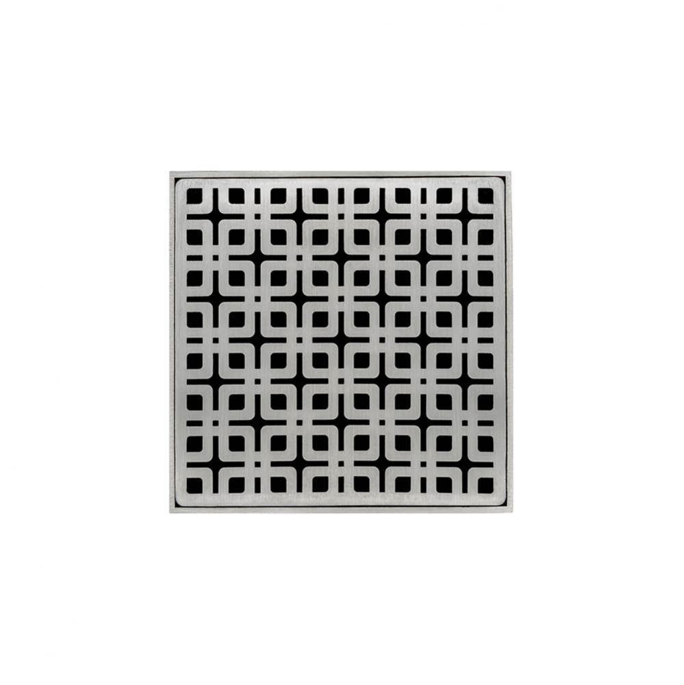 5'' x 5'' KD 5 Complete Kit with Link Pattern Decorative Plate in Satin Stainl