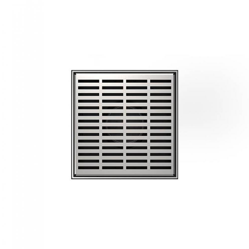 5'' x 5'' LND 5 Slotted Pattern Complete Kit in Satin Stainless with PVC Bonde