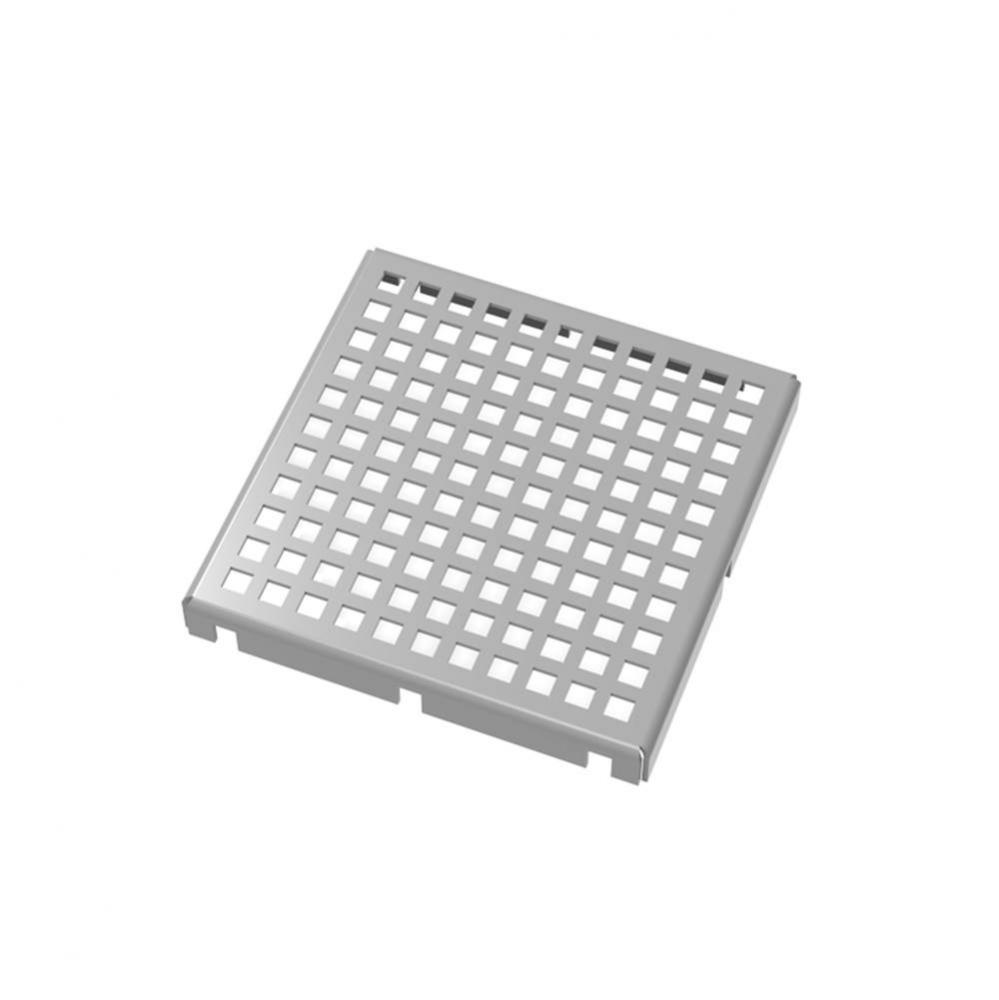 5''x5'' LQ5 Squares Pattern Strainer-2'' Throat in Satin Stainless