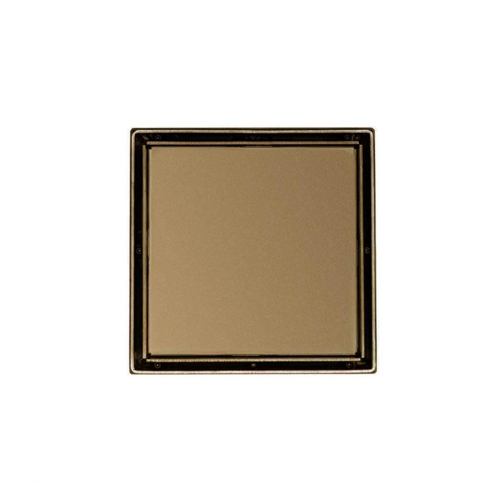 5'' x 5'' LTD 5 Tile Insert Complete Kit in Satin Bronze with PVC Drain Body,
