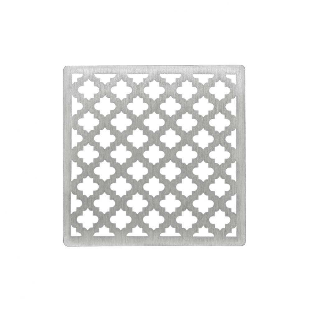4'' x 4'' Moor Pattern Decorative Plate for M 4, MD 4, MDB 4 in Satin Stainles