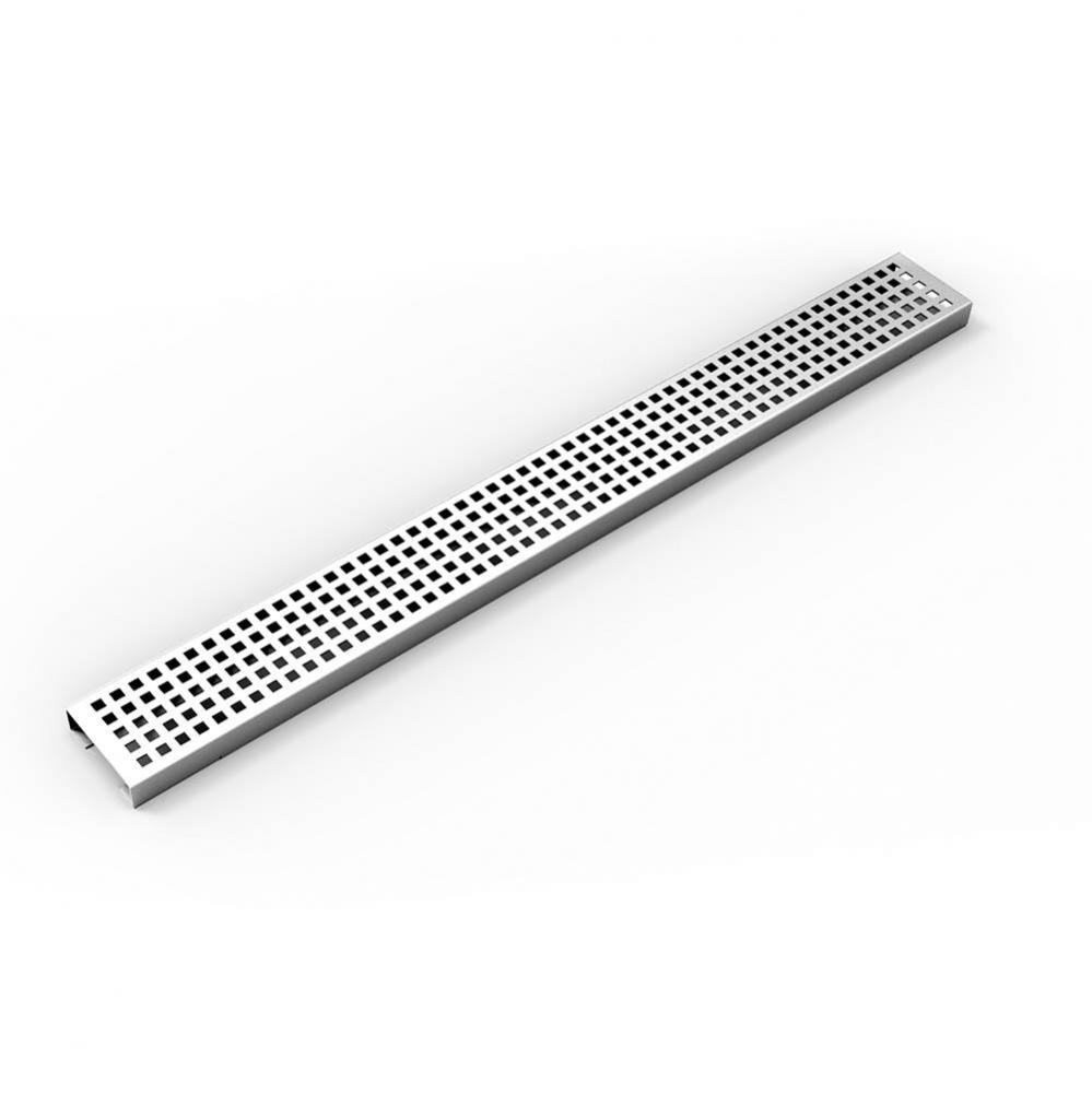 24'' Perforated Squares Pattern Grate for USQ Universal Infinity Drain™ in Polished St