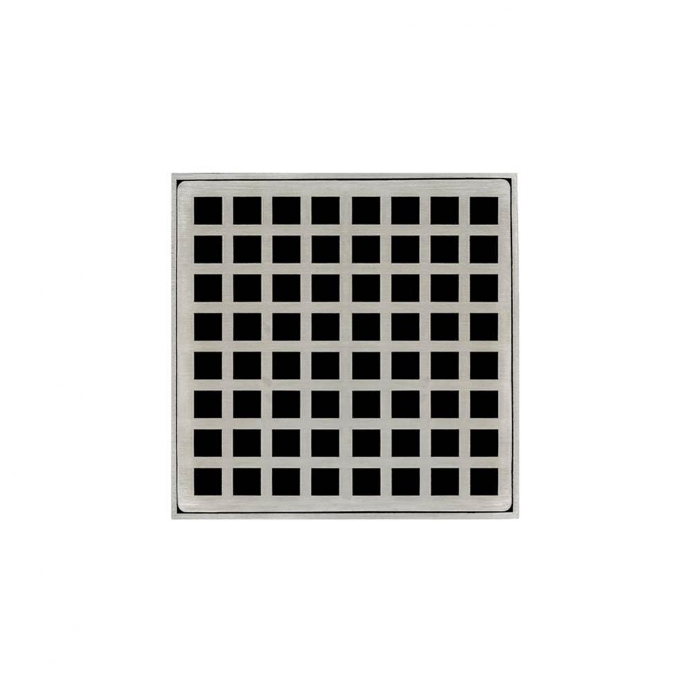 5'' x 5'' QD 5 High Flow Complete Kit with Squares Pattern Decorative Plate in