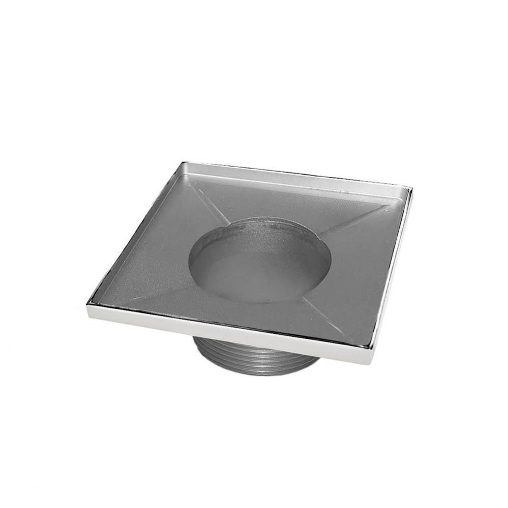 4'' x 4'' Stainless Steel 2” Throat only in Polished Stainless