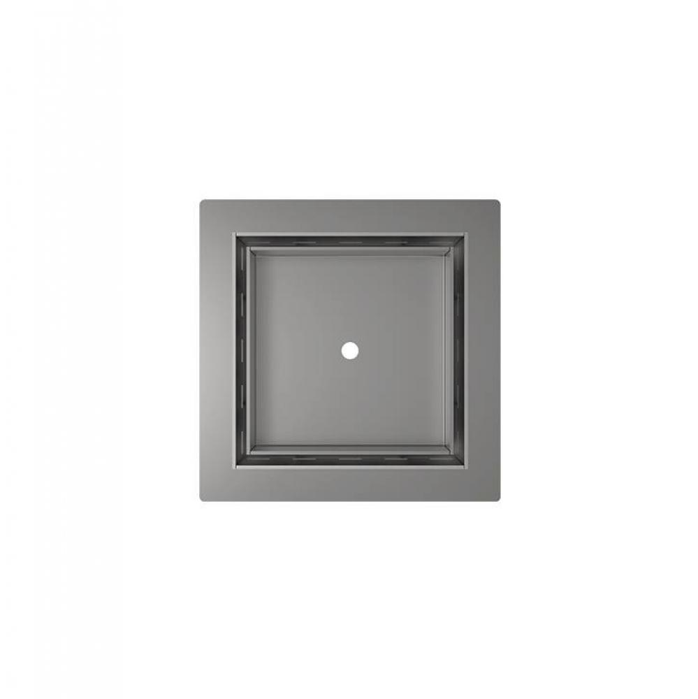 5'' x 5'' Flanged Tile Drain Strainer for 3/8'' tile in Satin Stainl