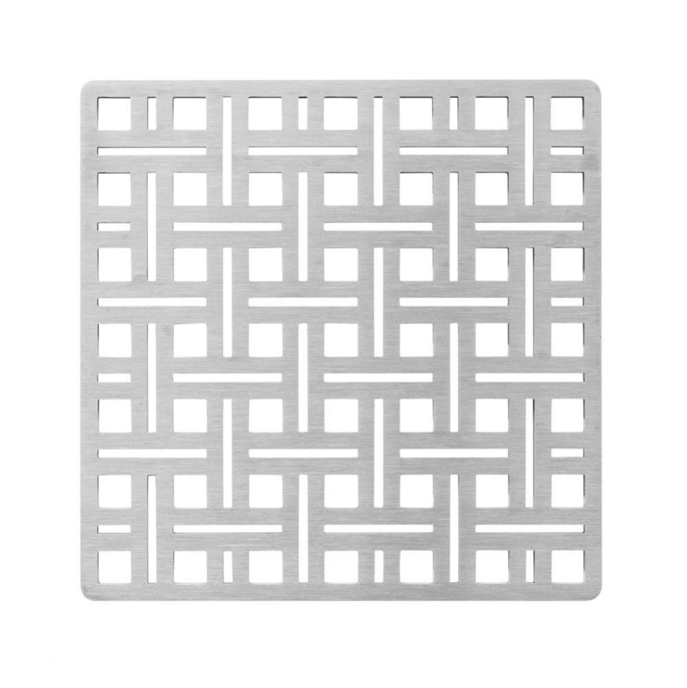 5'' x 5'' Weave Pattern Decorative Plate for V 5, VD 5, VDB 5 in Satin Stainle
