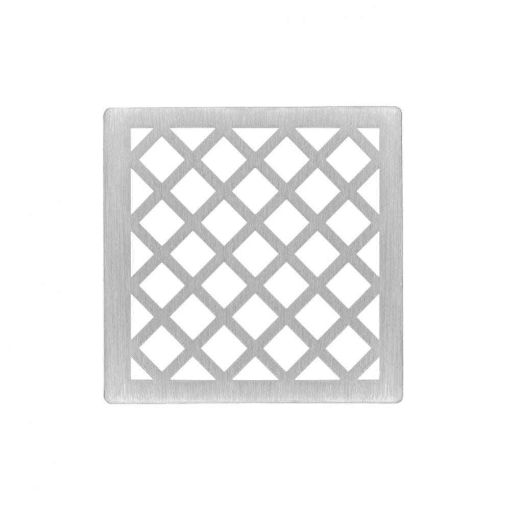 4'' x 4'' Criss-Cross Pattern Decorative Plate for X 4, XD 4, XDB 4 in Satin S