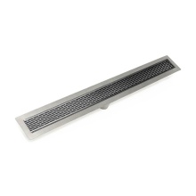 Infinity Drain FFLT 6560 SS - 60'' FF Series Complete Kit with 2 1/2'' Perforated Offset Slot Grate in Satin