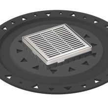 Infinity Drain LND4 BA PS - 4'' x 4'' LND 4 Slotted Pattern Complete Kit in Polished Stainless with ABS Bo