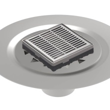 Infinity Drain LND4 BS SS - 4'' x 4'' LND 4 Slotted Pattern Complete Kit in Satin Stainless with Stainless