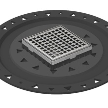 Infinity Drain LQD4 BA PS - 4'' x 4'' LQD 4 Squares Pattern Complete Kit in Polished Stainless with ABS Bo