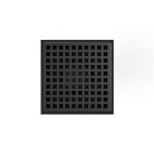 Infinity Drain LQD5-2P GM - 5'' x 5'' LQD 5 Squares Pattern Complete Kit in Gunmetal with PVC Drain Body,