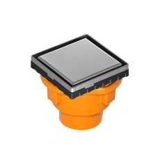 Infinity Drain LSD4-2I PS - 4'' x 4'' LSD 4 Solid Style Complete Kit in Polished Stainless with Cast Iron