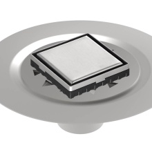 Infinity Drain LSD4 BS SS - 4'' x 4'' LSD 4 Solid Style Complete Kit in Satin Stainless with Stainless Ste