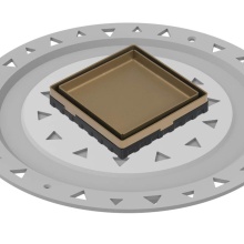Infinity Drain LTD4 BP SB - 4'' x 4'' LTD 4 Tile Insert Complete Kit in Satin Bronze with PVC Bonded Flang