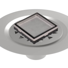 Infinity Drain LTD4 BS SS - 4'' x 4'' LTD 4 Tile Insert Complete Kit in Satin Stainless with Stainless Ste