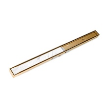 Infinity Drain STIF AS 6596 PB - 96'' S-Stainless Steel Series Complete Kit with Tile Insert Frame in Polished Brass