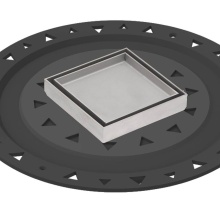 Infinity Drain TDB 4-A SS - 4'' x 4'' Tile Drain Strainer in Satin Stainless with ABS Bonded Flange Drain