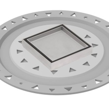 Infinity Drain TDB 4-P SS - 4'' x 4'' Tile Drain Strainer in Satin Stainless with PVC Bonded Flange Drain