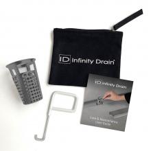 Infinity Drain HMK-65-A - Hair Maintenance Kit. Includes maintenance guide, AKEY Lift-out key, and HB 65 Hair Baskets.