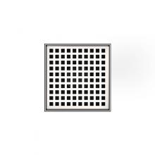 Infinity Drain LQD5-2A PS - 5'' x 5'' LQD 5 Squares Pattern Complete Kit in Polished Stainless with ABS Dr