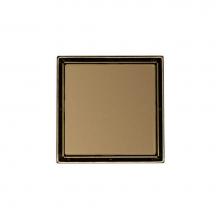 Infinity Drain LTD5-2P SB - 5'' x 5'' LTD 5 Tile Insert Complete Kit in Satin Bronze with PVC Drain Body,