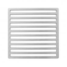 Infinity Drain NS 5 SS - 5'' x 5'' Lines Pattern Decorative Plate for N 5, ND 5, NDB 5 in Satin Stainle