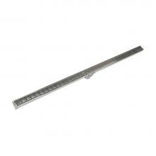 Infinity Drain S-LAG 3860 SS - 60'' S-PVC Series Low Profile Complete Kit with 1 1/2'' Wedge Wire Grate in Sa