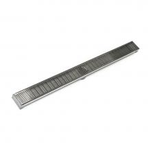 Infinity Drain S-LAG 6560 SS - 60'' S-PVC Series Low Profile Complete Kit with 2 1/2'' Wedge Wire Grate in Sa