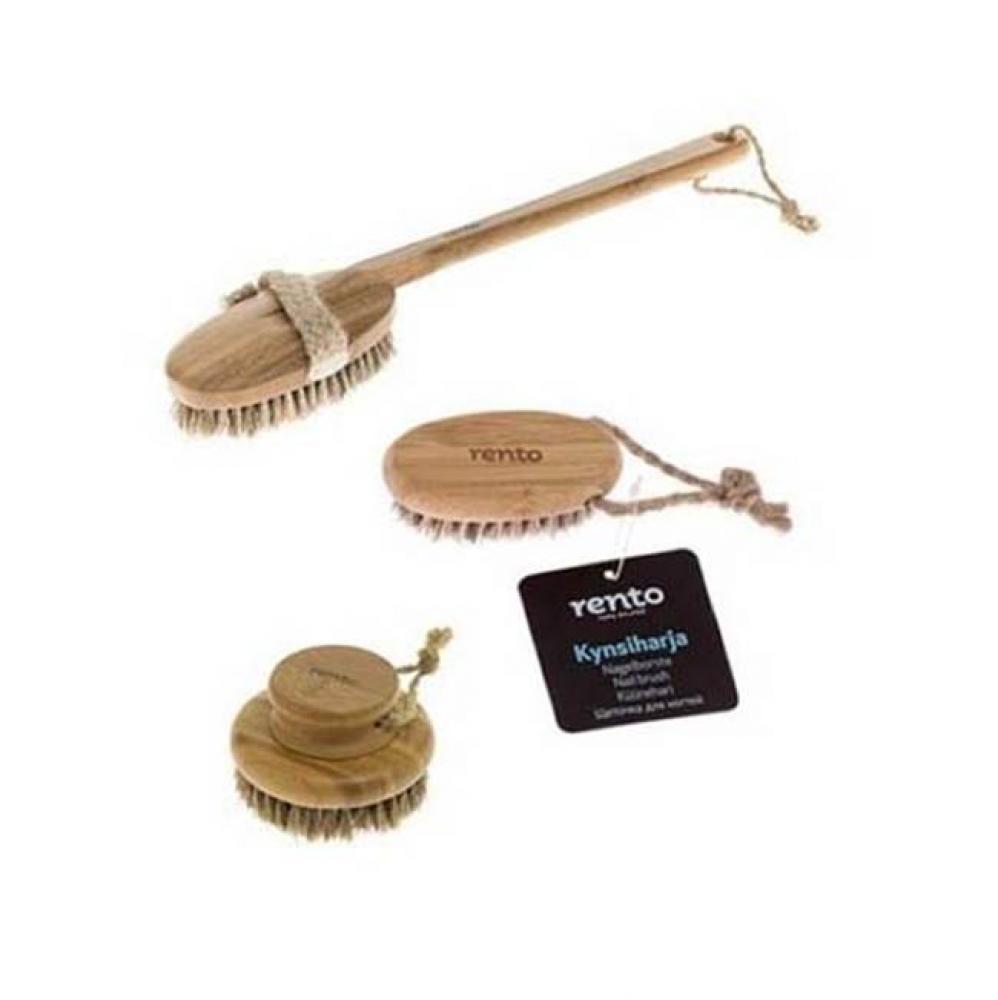 Rento Oval Nail Body Brush, Bamboo
