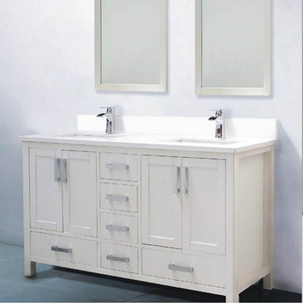 Astoria Double Vanity, Espresso, 60'', White, 60''