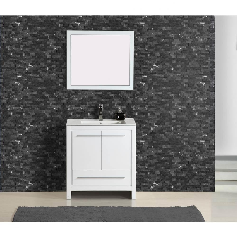 Alexa Vanity, High Gloss White, 30''x18''