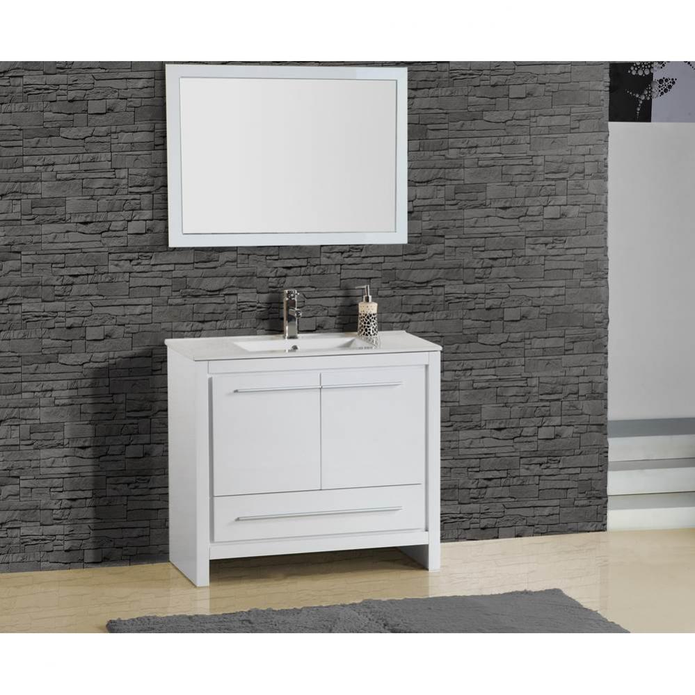 Alexa Vanity, High Gloss White, 36''x18''