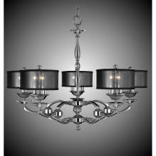 American Brass And Crystal CH5442-32G-ST-PG - 5 Arm Kensington Dinette Drum Shade