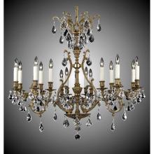 American Brass And Crystal CH9672-3-AS-10G-ST - 15 Light 3 Arm Chateau