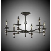 American Brass And Crystal FM3244-37G-ST - 6 Light Magro Stem Flush