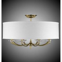 American Brass And Crystal FM5437-32G-ST-PG - 32 inch Kensington Drum Shade Flush