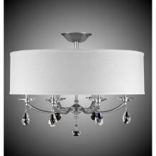 American Brass And Crystal FM5496-O-32G-ST-BK - 28 inch Kensington Empire Drum Shade Flush